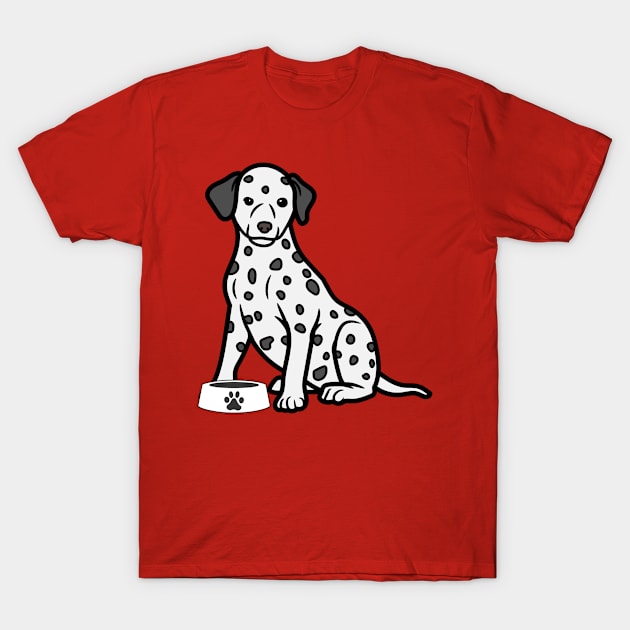 Maltese dog with a bowl. T-Shirt by BlashkaShop
